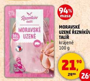 MORAVSKÉ UZENÉ ŘEZNÍKŮV TALÍŘ krájené, 100 g 