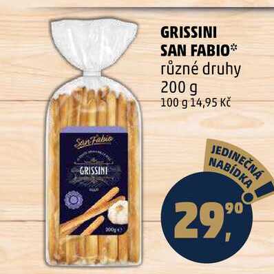 GRISSINI SAN FABIO různé druhy, 200 g  