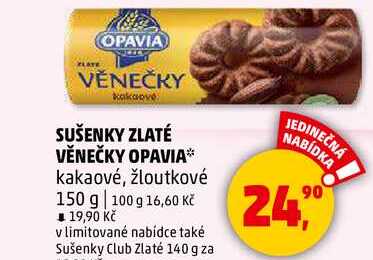 SUŠENKY ZLATÉ VĚNEČKY OPAVIA, 150 g