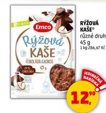 RÝŽOVÁ KAŠE různé druhy, 45 g
