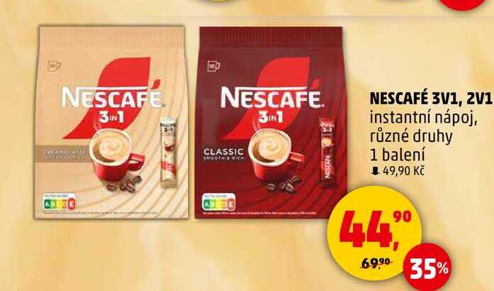NESCAFÉ 3v1/2v1 instantní nápoj, 1 balení
