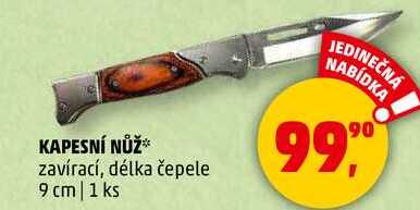 KAPESNÍ NŮŽ zavírací, délka čepele 9 cm, 1 ks
