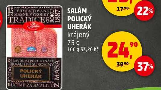 SALÁM POLICKÝ UHERÁK krájený, 75 g 