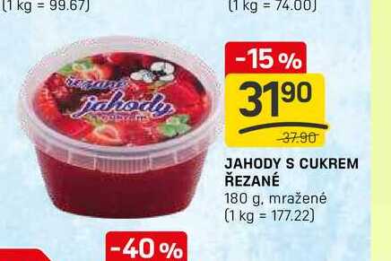 JAHODY S CUKREM ŘEZANÉ 180 g