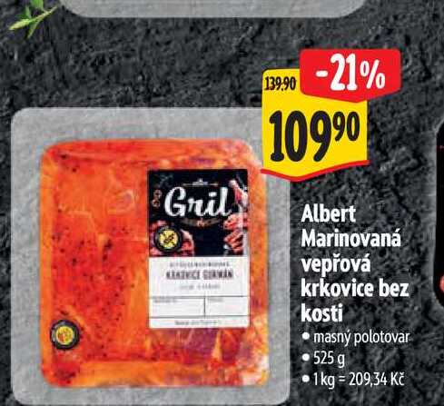  Albert Marinovaná vepřová krkovice bez kosti  525 g