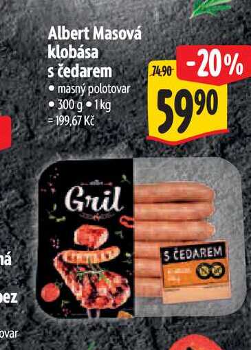 Albert Masová klobása s čedarem 300 g
