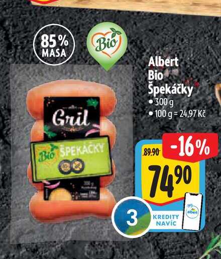  Albert Bio Špekáčky  300 g