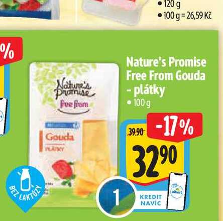   Nature's Promise Free From Gouda - plátky  100 g  