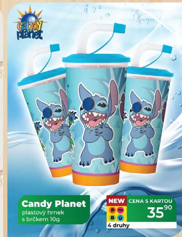 Candy Planet plastový hrnek s brčkem 10g  
