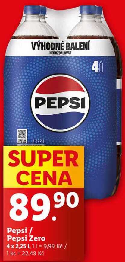 Pepsi / Pepsi Zero, 4x 2,25 l
