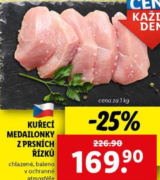 KUŘECÍ MEDAILONKY Z PRSNÍCH ŘÍZKŮ, cena za 1 kg  