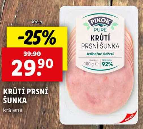 KRŮTÍ PRSNÍ ŠUNKA, 100 g