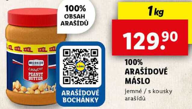 100% ARAŠÍDOVÉ MÁSLO, 1 kg