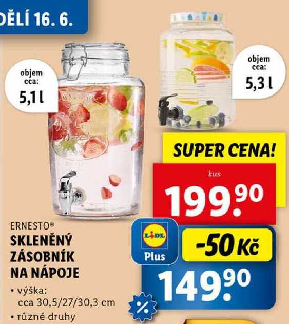 SKLENĚNÝ ZÁSOBNÍK NA NÁPOJE 