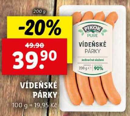 VÍDEŇSKÉ PÁRKY, 200 g
