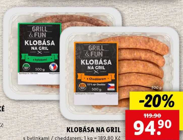 KLOBÁSA NA GRIL, 500 g