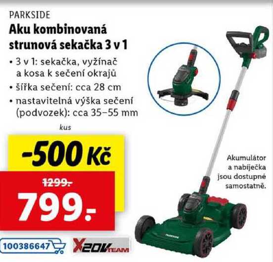 Aku kombinovaná strunová sekačka 3 v 1