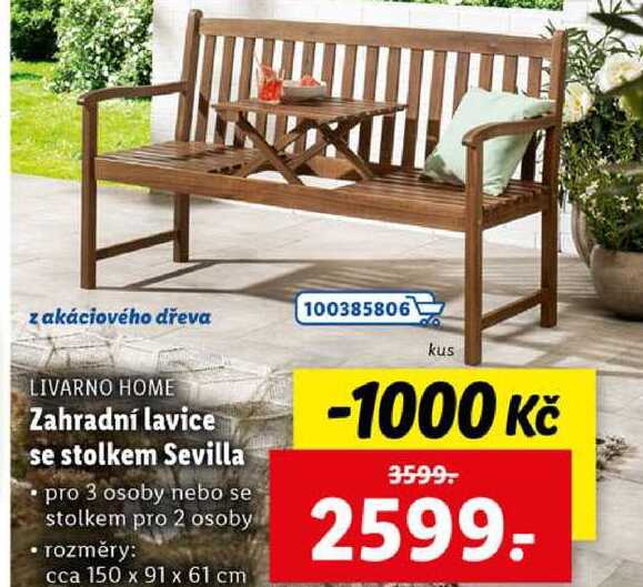 Zahradní lavice se stolkem Sevilla 