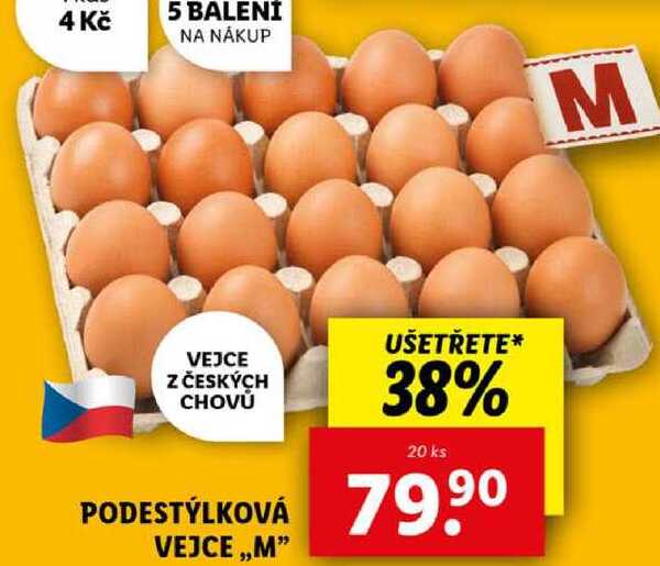PODESTÝLKOVÁ VEJCE ,,M", 20 ks