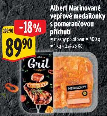 Albert Marinované vepřové medailonky s pomerančovou příchutí, 400 g