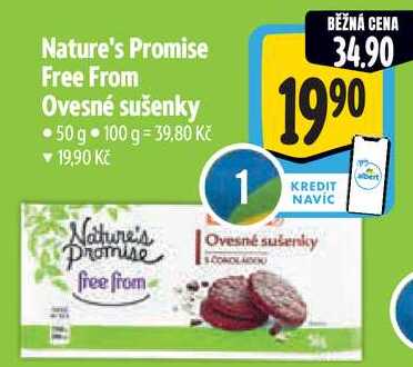 Nature's Promise Free From Ovesné sušenky, 50 g