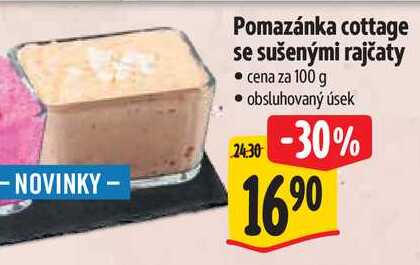 Pomazánka cottage se sušenými rajčaty, cena za 100 g 