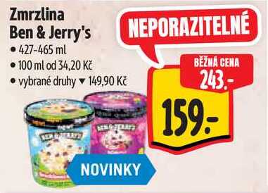 Zmrzlina Ben & Jerry's, 427-465 ml 