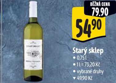 Starý sklep, 0,75 l