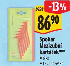 Spokar Mezizubní kartáček, 6 ks 