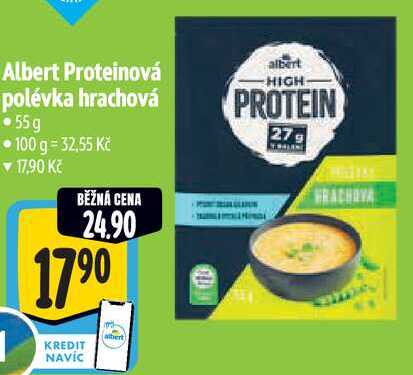 Albert Proteinová polévka hrachová, 55 g