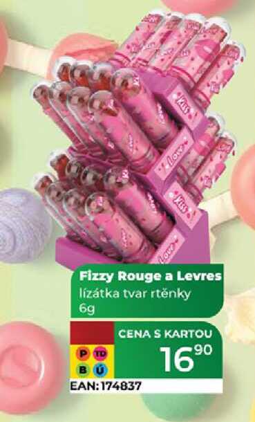 Fizzy Rouge a Levres lízátka tvar rtěnky 6g