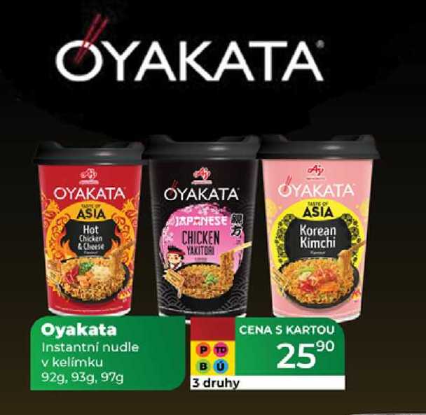 Oyakata Instantní nudle v kelímku 92g, 93g, 97g 