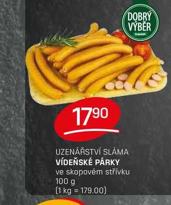 VÍDEŇSKÉ PÁRKY ve skopovém střívku 100g 
