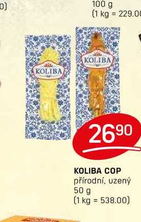 KOLIBA COP přírodní, uzený 50 g