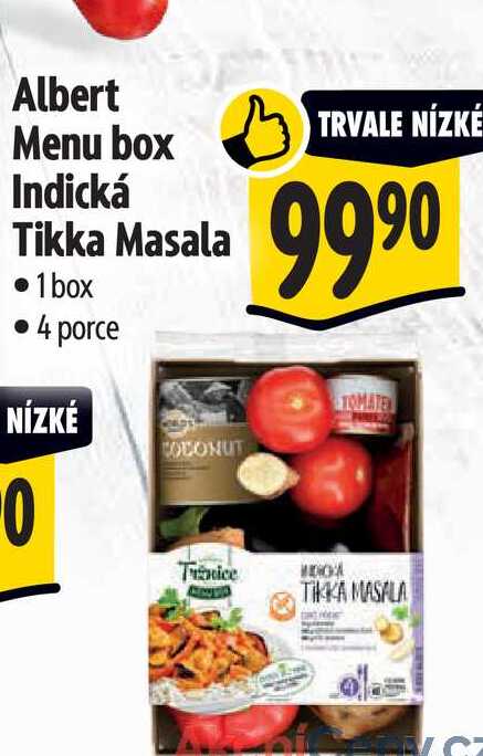 Albert Menu box  Indická Tikka  1 box