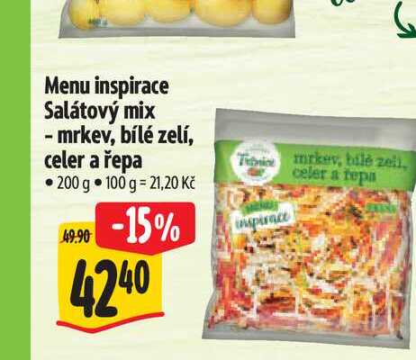 Menu inspirace Salátový mix - mrkev, bílé zelí, celer a řepa 200 g  