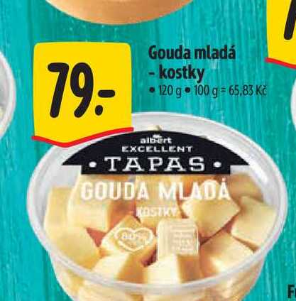 Gouda mladá - kostky 120 g  
