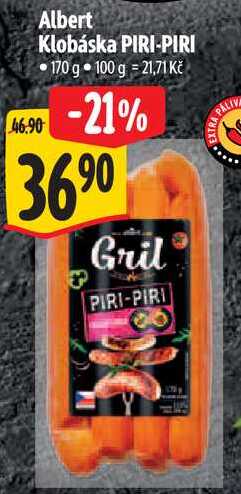 Albert Klobáska PIRI-PIRI, 170 g 