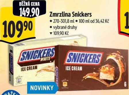 Zmrzlina Snickers, 270-301,8 ml 