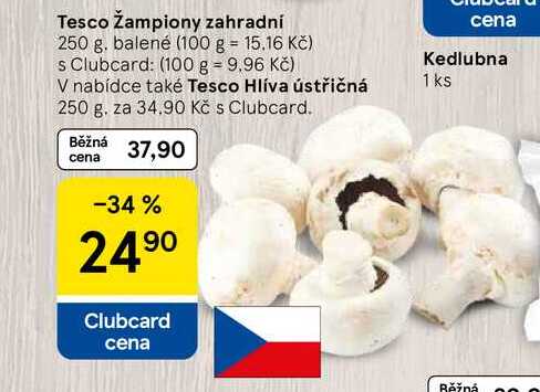 Tesco Žampiony zahradní, 250 g. balené 
