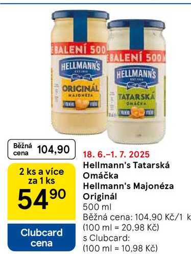 Hellmann's Majonéza Originál, 500 ml 