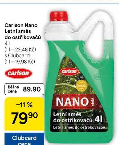 Carlson Nano Letní směs do ostřikovačů, 4 l 