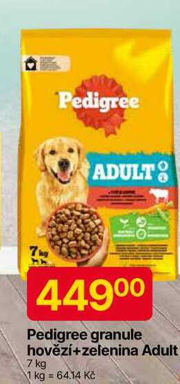 Pedigree granule hovězí+zelenina Adult 7 kg 