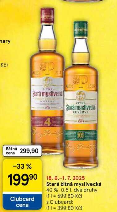 Stará žitná myslivecká 40 %, 0.5 l