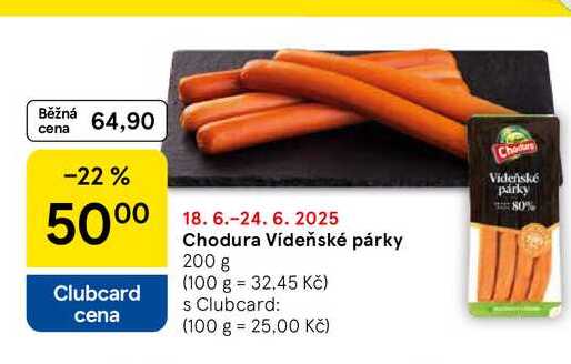 Chodura Videňské párky, 200 g