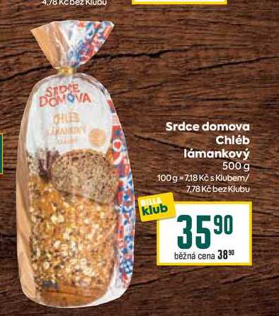 Srdce domova Chléb lámankový 500 g 