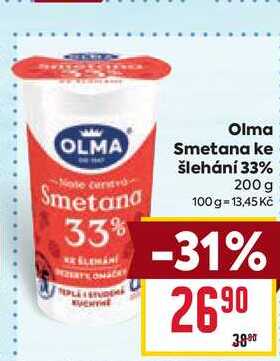 Olma Smetana ke šlehání 33% 200 g