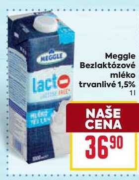 Meggle Bezlaktózové lacto mléko trvanlivé 1,5% 1l