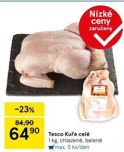 Tesco Kuře celé, 1 kg. chlazené, balené  