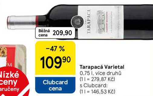 Tarapacá Varietal, 0.75 l, více druhů  